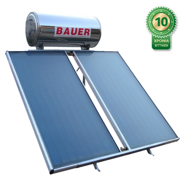 Ηλιακός Θερμοσίφωνας INOX Bauer VR-160 Plus διπλής ενέργειας