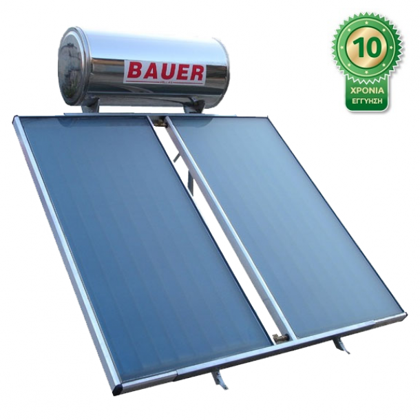 Ηλιακός Θερμοσίφωνας INOX Bauer VR-200 Plus διπλής ενέργειας