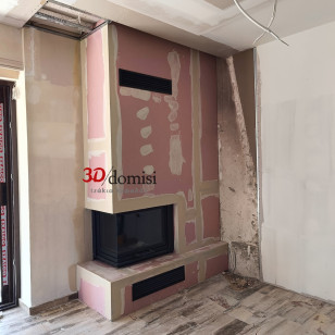 Τοποθέτηση ενεργειακό τζάκι ats corner air 700 στο παλαιό Ηράκλειο