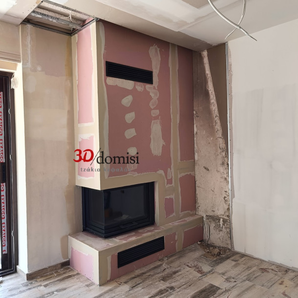 Τοποθέτηση ενεργειακό τζάκι ats corner air 700 στο παλαιό Ηράκλειο