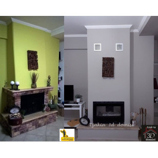 Τοποθέτηση ενεργειακού τζακιού τύπου κασέτα VI-90 στον Πόρο 