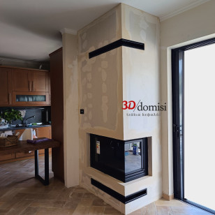 Τοποθέτηση ενεργειακού τζακιού Aero-s 90 Corner στην Κύθνο