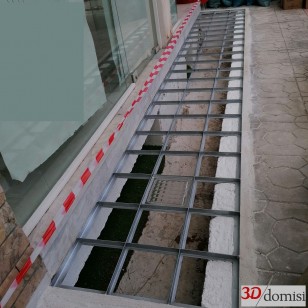 Μεταλλική κατασκευή για Υαλόπλακες Δαπέδου (κουρακλέ)